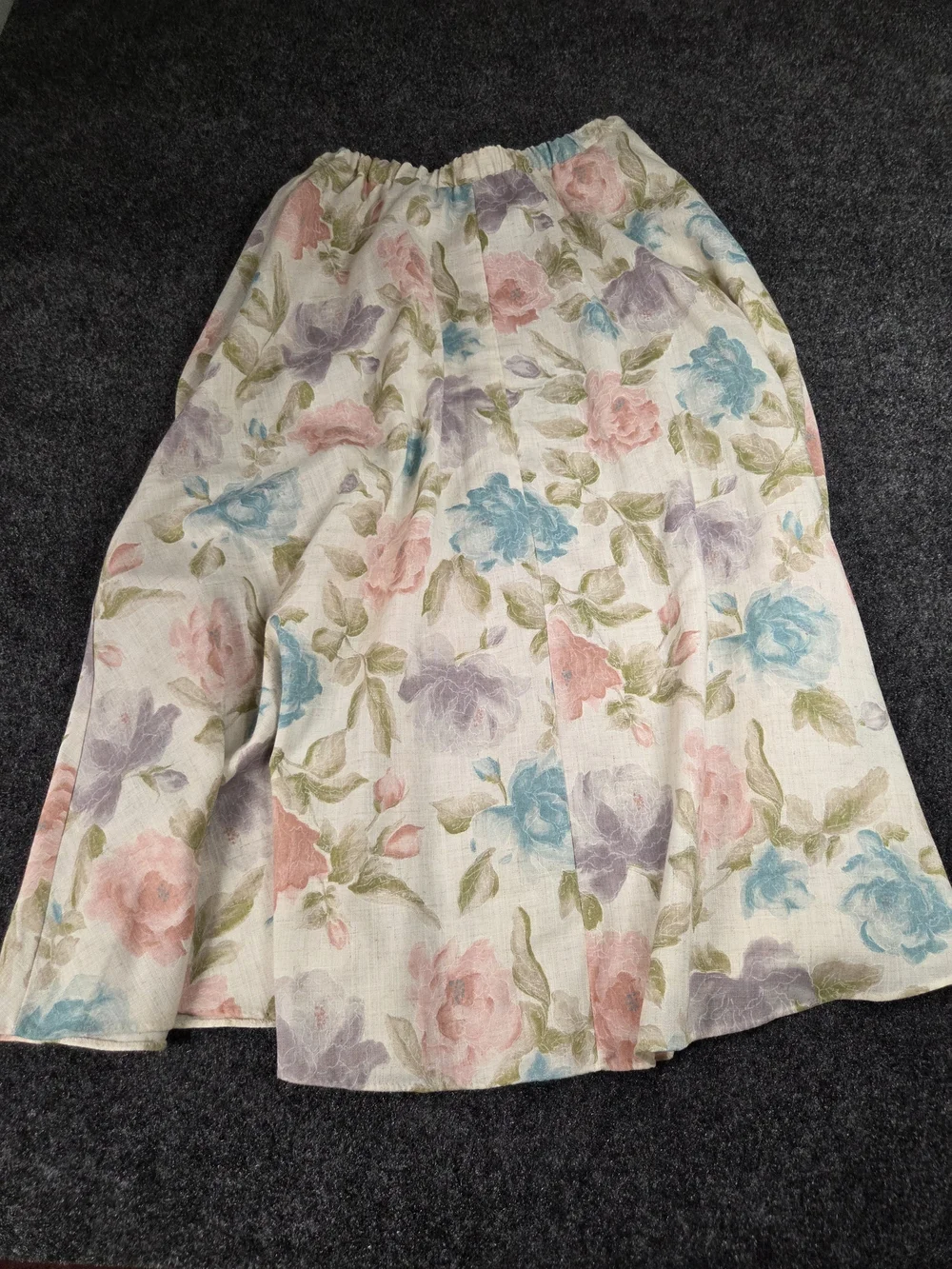 Vintage Women's Size 16 Floral A-Line Midi Skirt